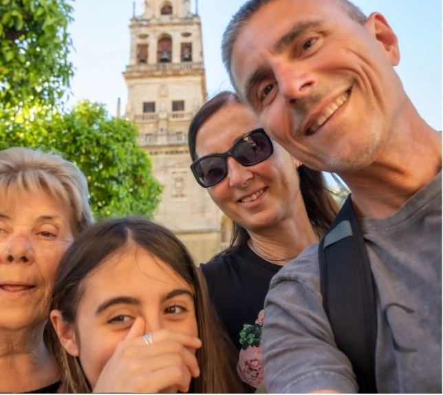 Multigenerational family together outdoors